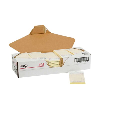 National Checking 3.5"x6.75" 2 Part Carbon Salmon 16 Line Guest Check 50 Checks, PK50 105